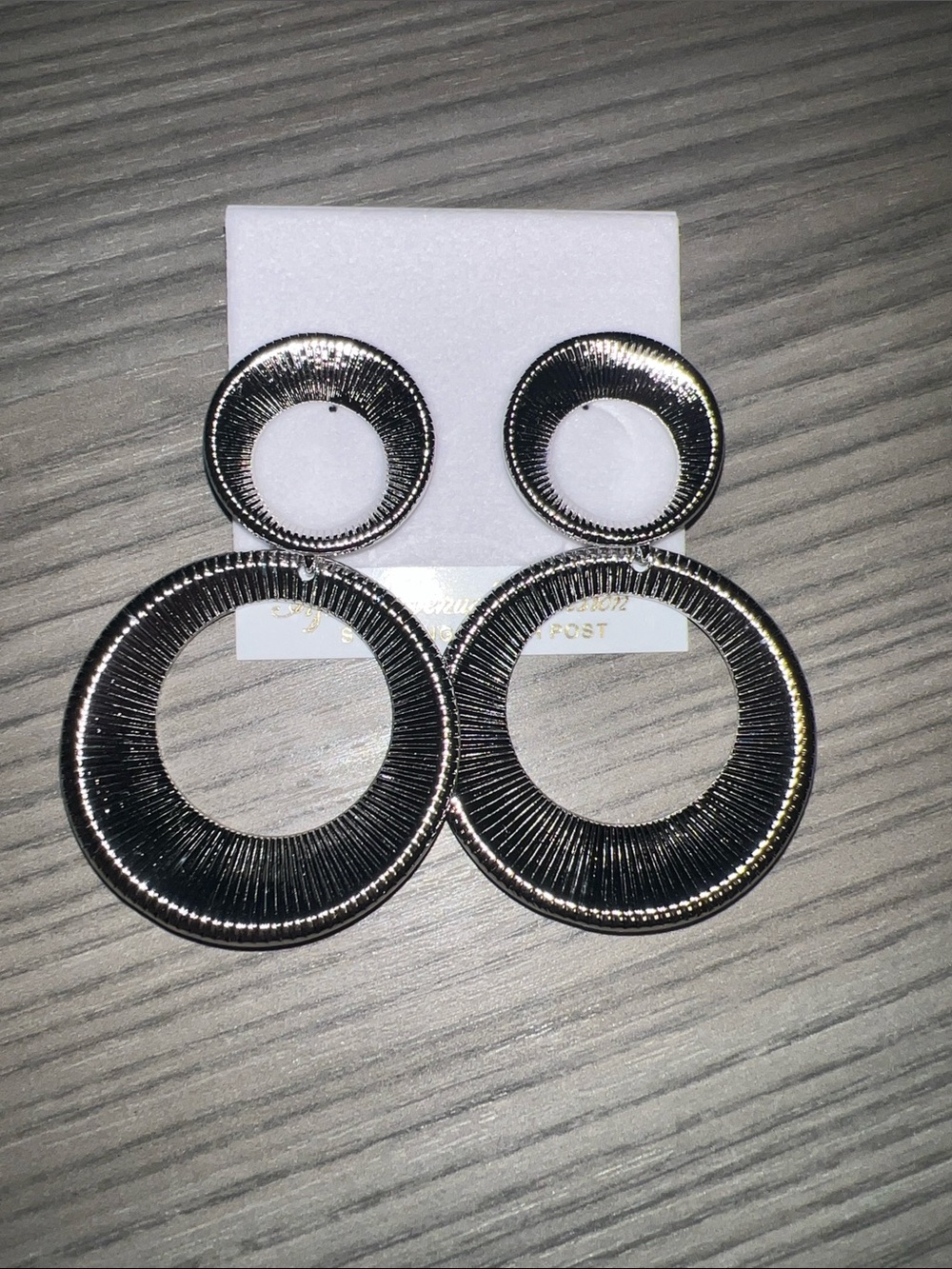 Modern Silver Double Hoop Drop Earrings for Women